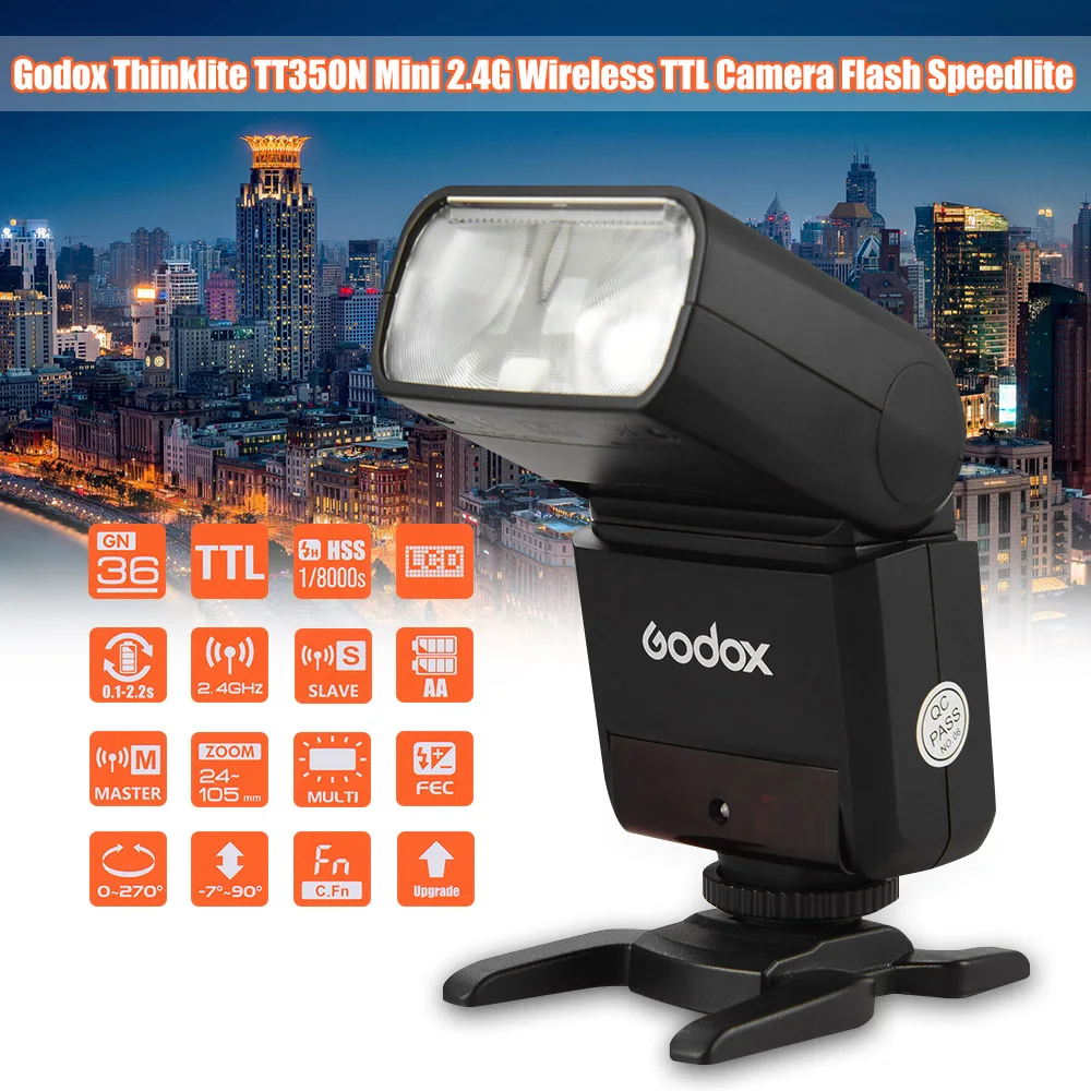 Godox Thinklite TT350N Mini 2,4G Беспроводная TTL вспышка для камеры Master& Slave speed lite 1/8000s Высокоскоростная синхронизация. Для камеры Nikon s