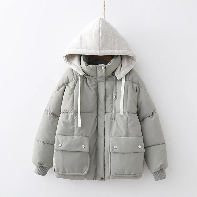 

Cotton Coat Women's Korean-style Loose-Fit Cotton-padded Jacket 18 New Style down Coat Mid-length Cotton-padded Clothes Winter C