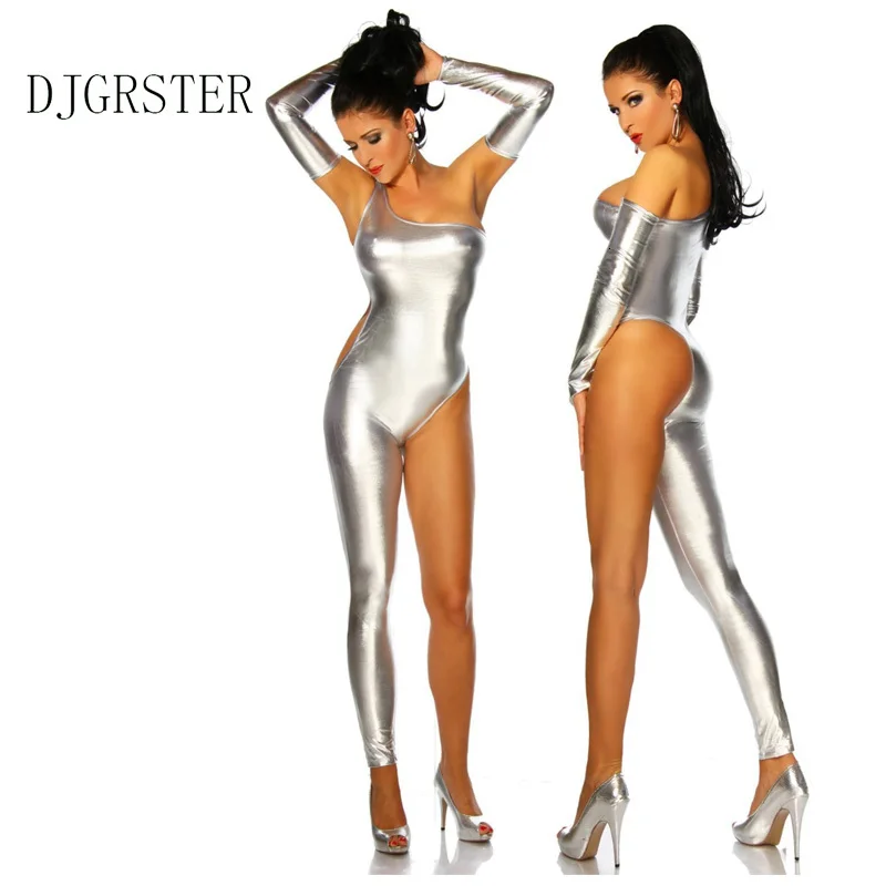 DJGRSTER, Женский костюм для танцев на шесте, латексное белье, сексуальный комбинезон из искусственной кожи, Черный боди, ПВХ, с мокром эффектом, бандажный полукомбинезон