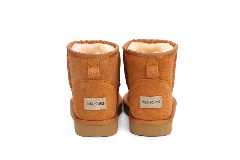 Australia Women Snow Boots Genuine Cowhide Leather Ankle Boots Warm Winter Boots Woman shoes large size 34-44