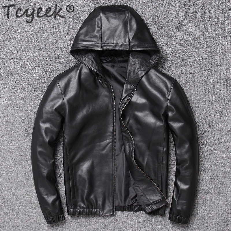 Tcyeek, новинка, Брендовое, настоящая овчина, мужская осенне-зимняя одежда,, уличная одежда, натуральная кожа, куртка с капюшоном, пальто 1978