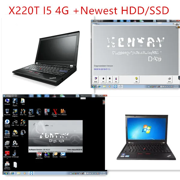 

Newest Full Software HDD/SSD for MB STAR C4/C5 V2019.09 Works with thinkpad X220t i5 4g Laptop already activated just ready work