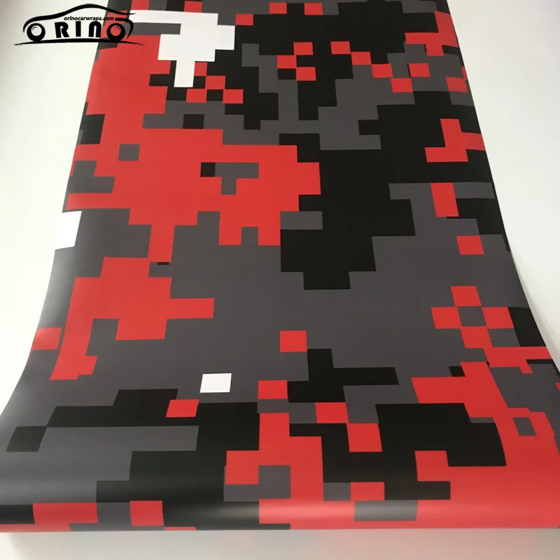 Black Red Digital Car Sticker Wrap Film-6