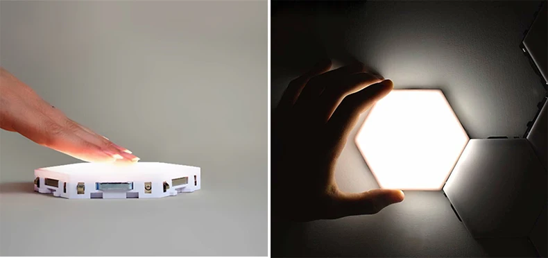 БРА Квантовый светодиодный мозаичный шестигранный светильник модульный сенсорный датчик ночник магнитный шестигранный креативный настенный светильник-бра декоративный светильник XIAOMI