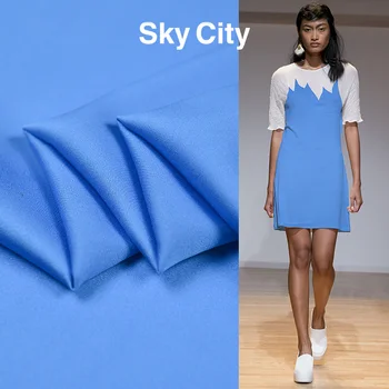 

Blue stretch silk satin fabric silk Charmeuse fabric very smooth 19momme thickness,SSC454