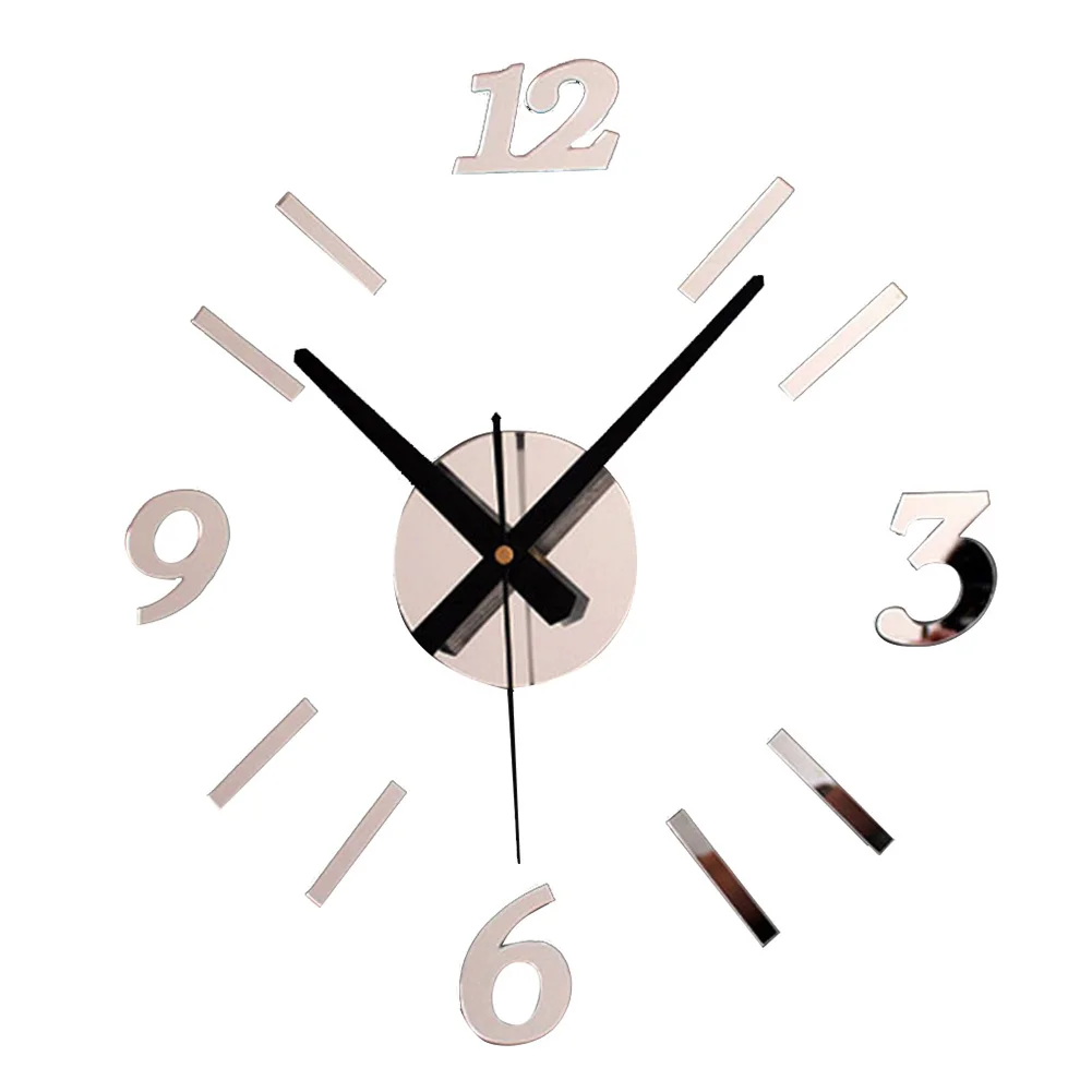 Modern Style Digital Clock Numbers DIY Adhesive Wall Clock Sticker Living Room Office Restaurant Pared Horloge Hanging Decor - Цвет: Серебристый
