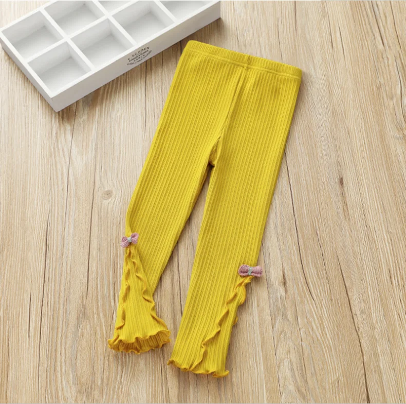 Yellow Cotton high quality Baby pantyhose Spring children Pants girls Ankle-length Flexible Warmer leggings Baby casual leggings - Цвет: Yellow