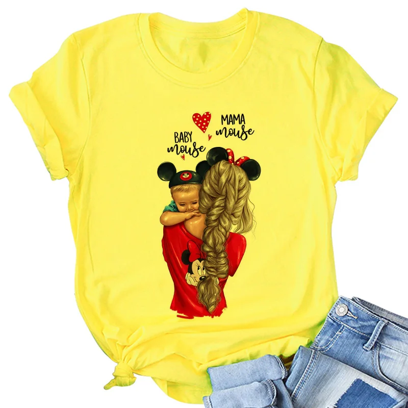 Super Mom yellow T shirt Women Mother's Love Print T-shirt Harajuku Mama TShirt Vogue Tops tee shirt Femme Vogue 2020 new Summer