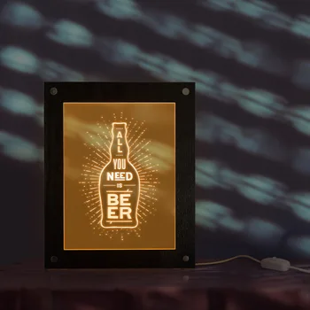 

All You Need Is Beer Electric Display Sign For Pub Decoration Beer Company Brew LED Business Logo Custom Lighting Wooden Frame