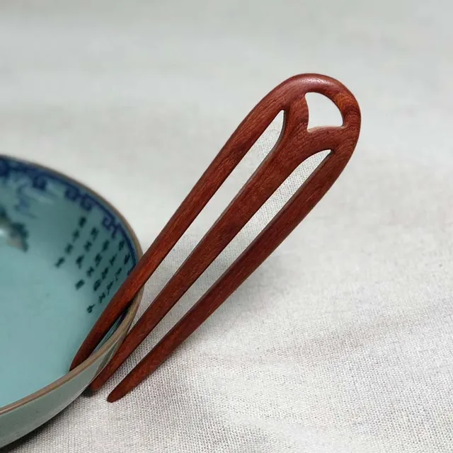 Oaoleer Women Hair Accessories Wood Hand Carved Stick Hair Combs Clips For Women Girls Vintage Elegant Ebony U Shaped Headwear 4