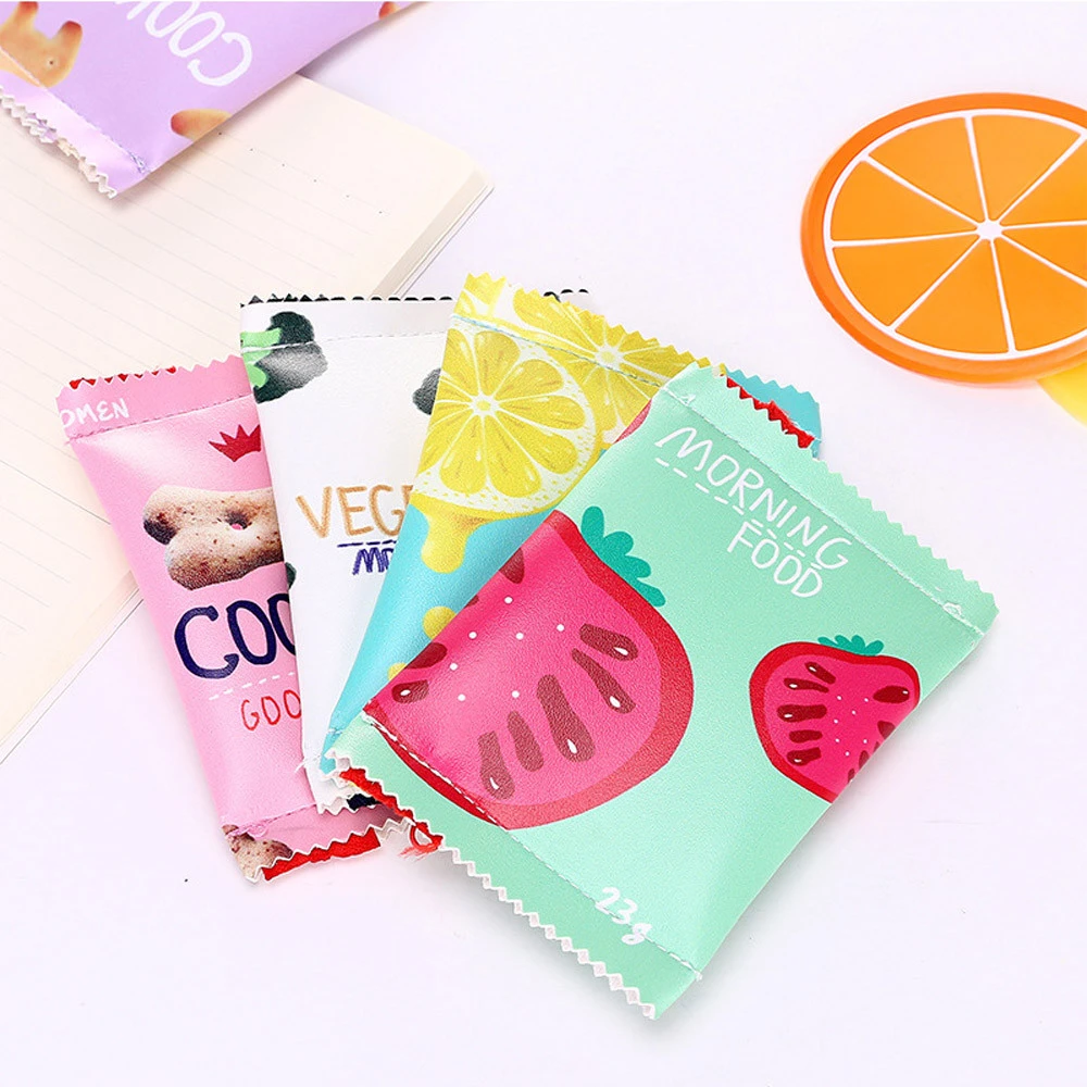 Wallet Female Zipper Wallets Girls Multiple Styl Creative Candy Snacks Coin Purse PU Leather Zipper Ladies Handbags Carteira 815