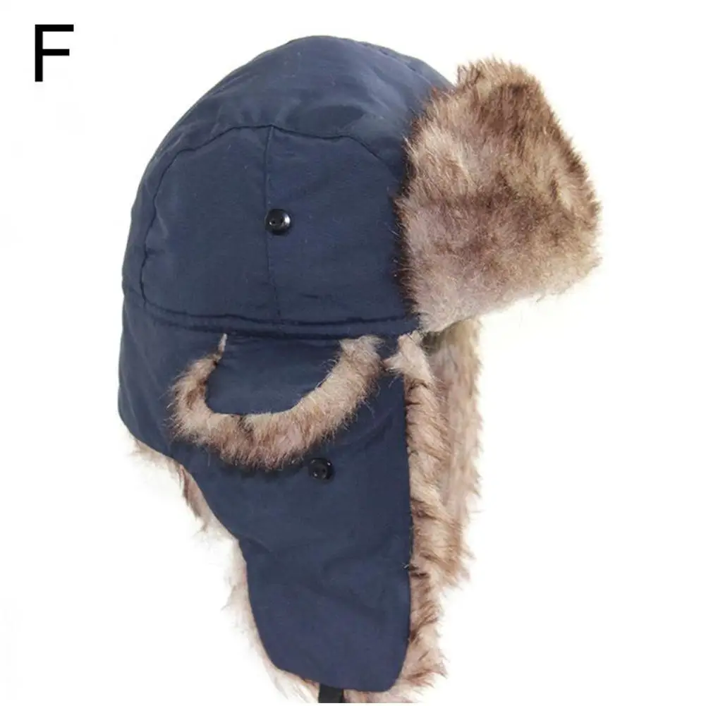 Unisex Warm Hat Men Women Winter Trapper Aviator Trooper Windproof Fluffy Cap Earflap Fur Faux Fashionable Headwear S J2V5 thermal aviator bomber winter hat Bomber Hats