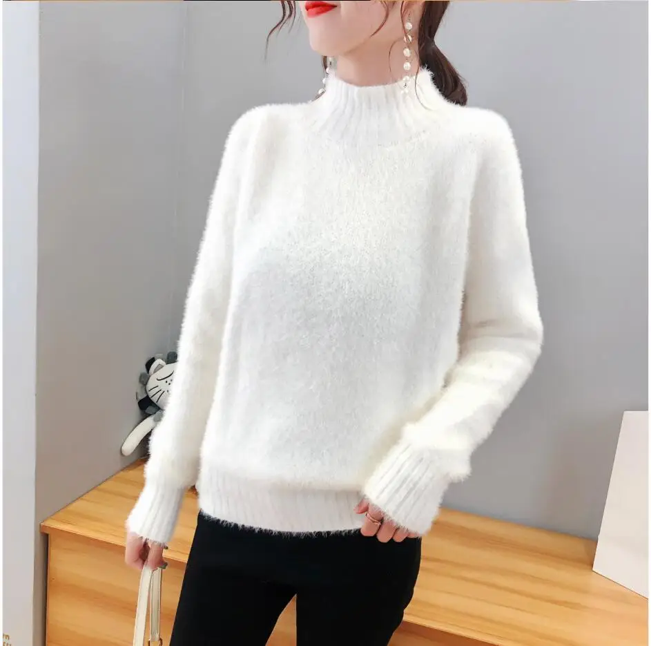 Gkfnmt Pull Femme пуловеры женские свитера и пуловеры вязанный кашемировый свитер корейский Зимний теплый свитер из мохера