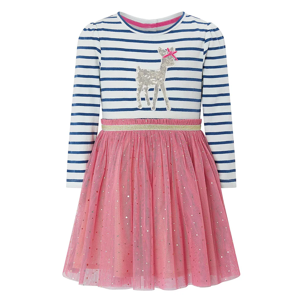 Праздничные платья для маленьких девочек Кружевное платье принцессы в полоску