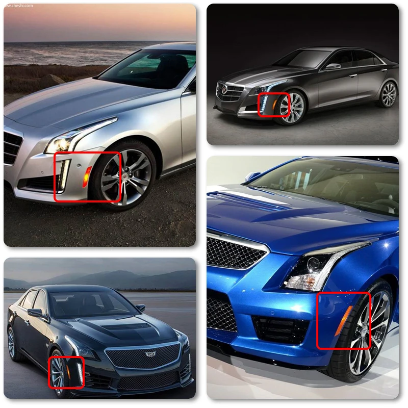 Подходит для Cadillac ATS CTS 14-17 Замена 23169181 23169182 дым/Прозрачный передний Светодиодный Боковой габаритный фонарь указатели поворота автомобиля-Стайлинг
