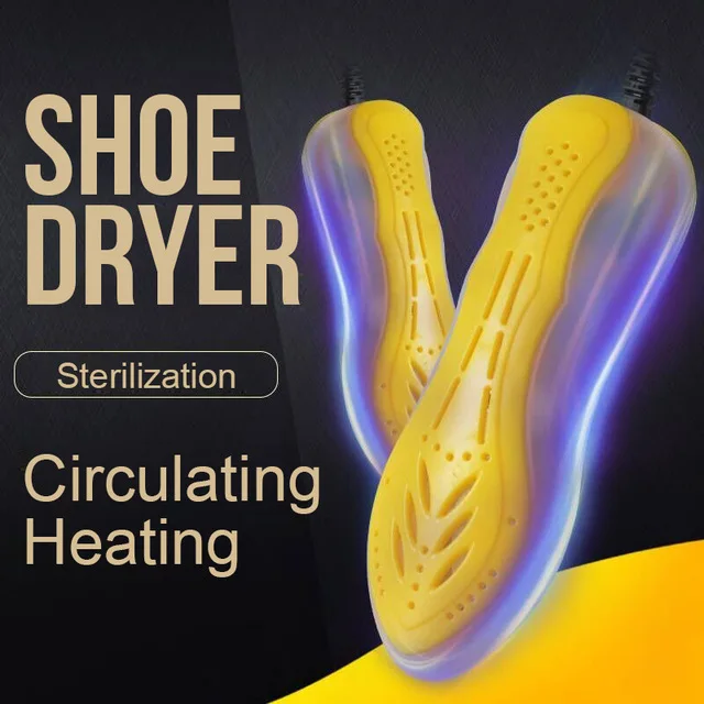Портативная ультрафиолетовая сушилка для обуви, Ультрафиолетовый стерилизатор для обуви, быстрый нагрев, нагреватель для обуви, сушилка для обуви, 220 В, 10 Вт, синий, желтый, высокое качество