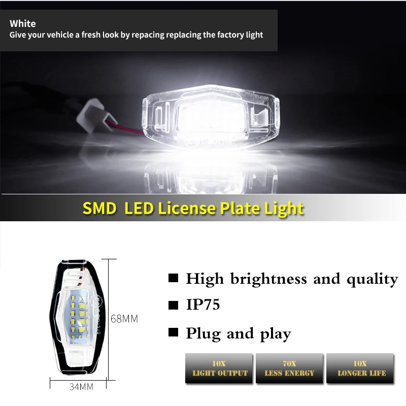 Licence Plate Light Bulbs Pair 2x Standard Halogen Neolux Rear Number 