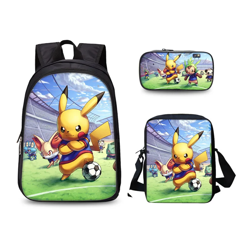 3 шт./компл. Pokemon Detective сумки с Пикачу с рисунком аниме школьные ранцы для мальчиков и девочек Подарки два Слои рюкзак для детей Mochilas