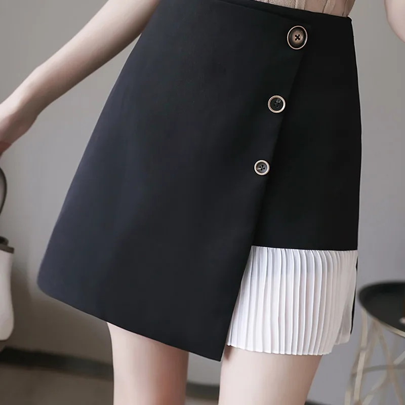 black Юбки faldas jupe mujer женские femme лето осень сексуальные плиссированные юбки harajuku Короткие Мини Необычные черные юбки saias - Цвет: black
