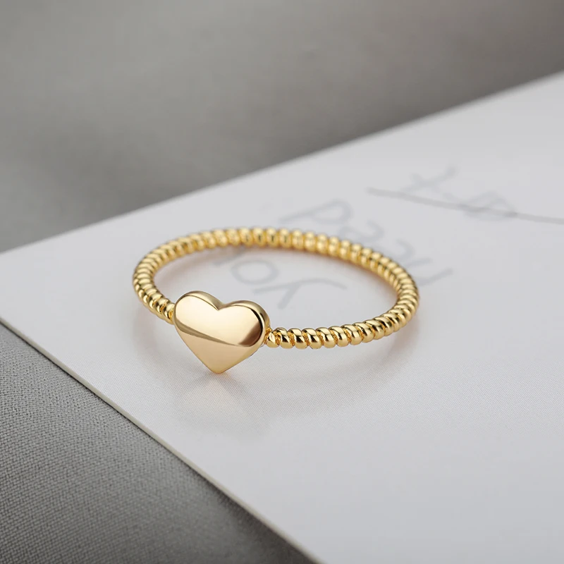 Female Women's Rings Wedding Stainless Steel Love Heart Round Ring Gifts Girl Party Fashion Copper Jewelry Accessories