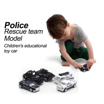 

5 piece set police rescue team model Hot 1:64 alloy car educational toy car Christmas birthday gift