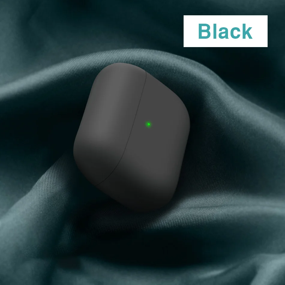 black Официальный Мягкий силиконовый чехол для Apple Airpods Pro TPU полное покрытие для Airpods TWS Bluetooth наушники защитный чехол s - Цвет: black