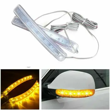 

EIDRAN 2pcs Universal Yellow Car Auto Side Mirror Amber Indicator Soft Turn Signal Light