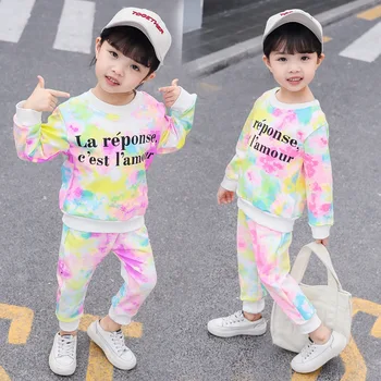 

Baby girl clothes cotton letter printing two-piece baby girl clothes fashion cartoon camouflage printed casual baby girl suit
