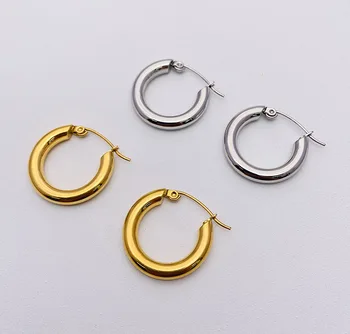 

Joolim Trendy Gold Color Stainless Steel Hoop Earring Trendy Earring
