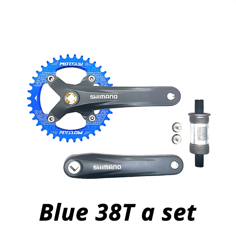 38T Blue a set 1x9S 9 speed acera FC-M391 M391 велосипедная рукоятка с 4 вида цветов мотсув цепь MTB Горный Цикл цепь колеса 32T 34T 36T 38T - Цвет: 38T Blue a set