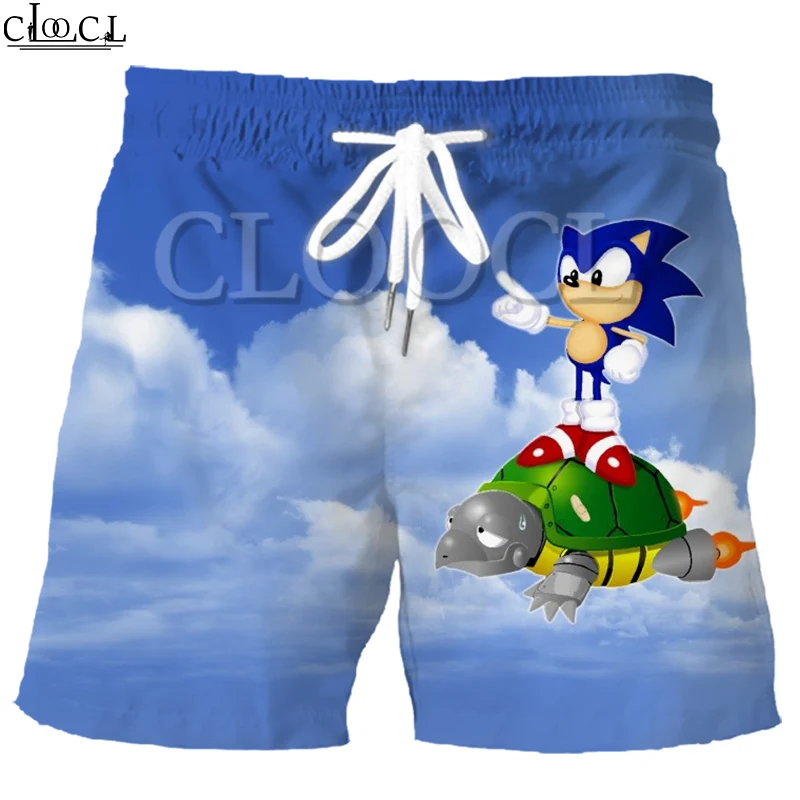 Летние пляжные мужские спортивные шорты с 3D принтом супер Соник для серфинга