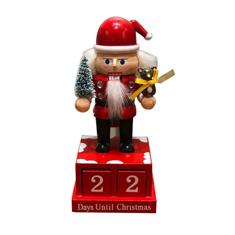 Рождественские деревянные декорации календарь обратного отсчета снеговик форма милый мультфильм украшения обратного отсчета календарь