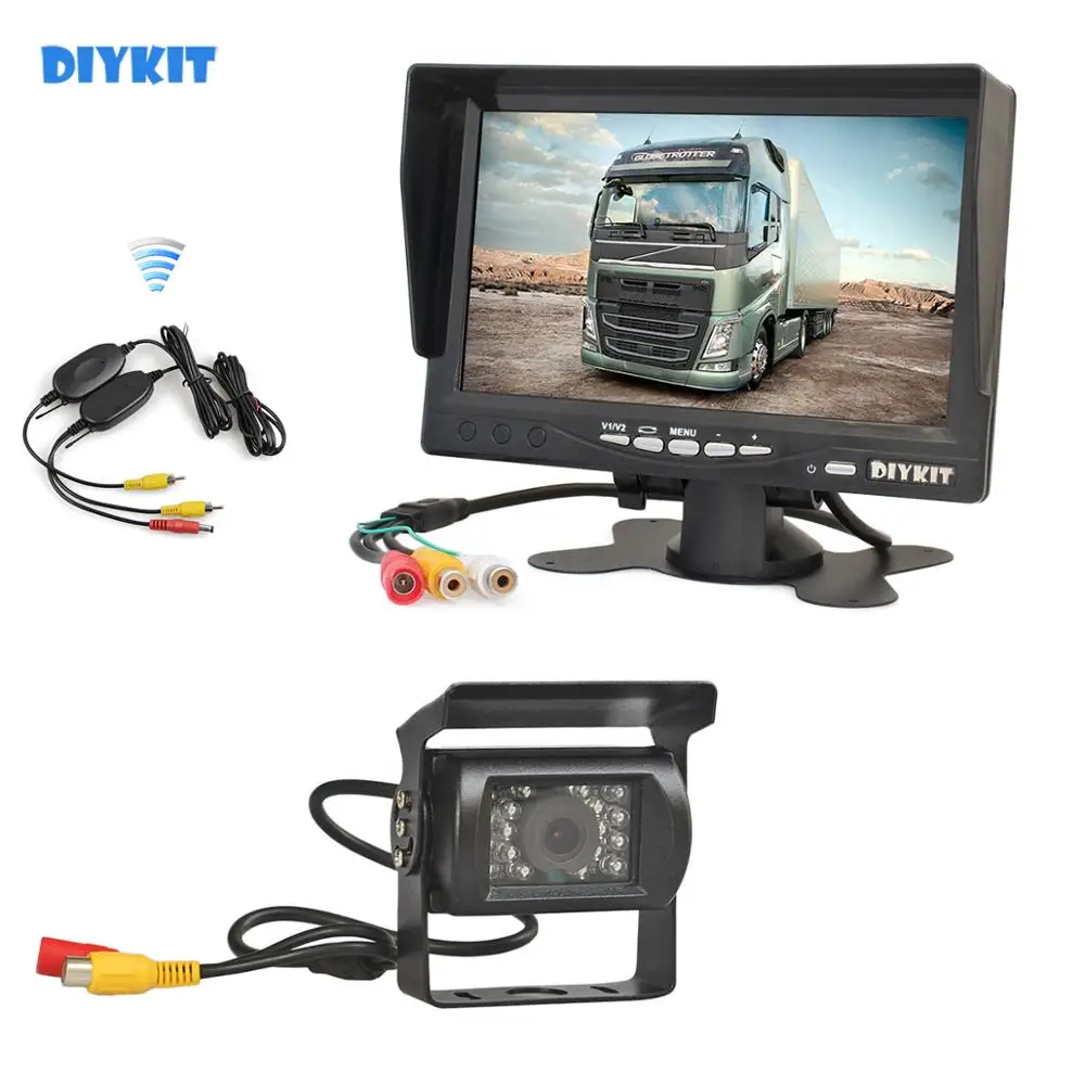 Diykit, беспроводной " HD TFT lcd автомобильный монитор заднего вида монитор экран+ HD CCD камера заднего вида