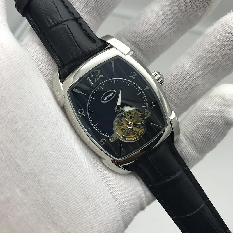 

2020 new arrival mens KA watch black dial and strap 34mm size pa best quality 316L stainless steel leather strap skeleton watch