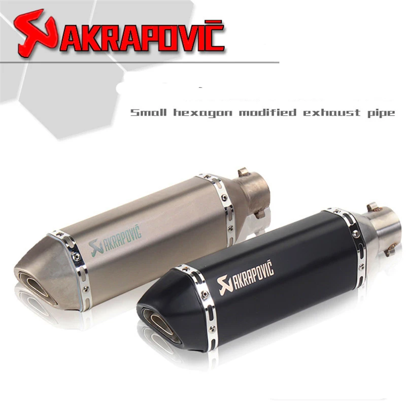

51mm universal Akrapovic motorcycle exhaust muffler for FZ1 R6 R15 R3 ZX6R ZX10 Z900 1000 CBR1000 GSXR1000 650 K7 K8 K11