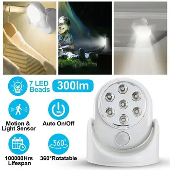 

LED Motion Activated Infrared Sensor Light 360 Rotatable Automatic Swimming Outdoor Nithg Bathroom Lamp Light Pool Porches