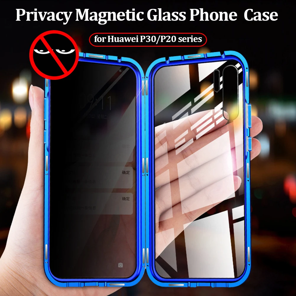 Магнитный защитный металлический чехол для Huawei P30 Pro Lite противошпионский