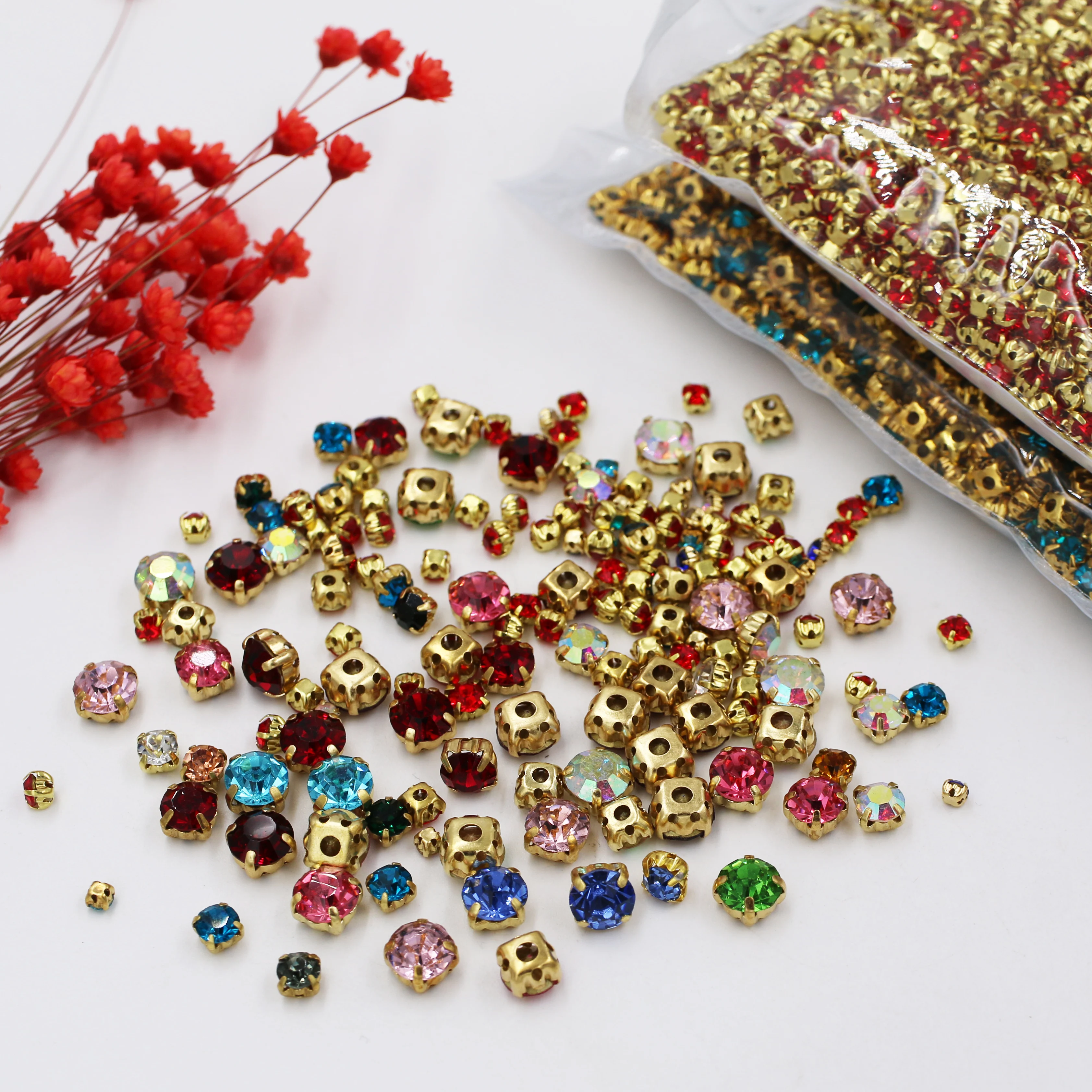 Заводская Золотая застежка Хрустальное стекло для самостоятельного украшения