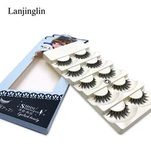 LANJINGLIN, 5 пар, натуральные крестовые ресницы, ручная работа, накладные ресницы для наращивания, искусственные накладные ресницы, для макияжа, полная полоска, ресницы, 0,5 см-1 см