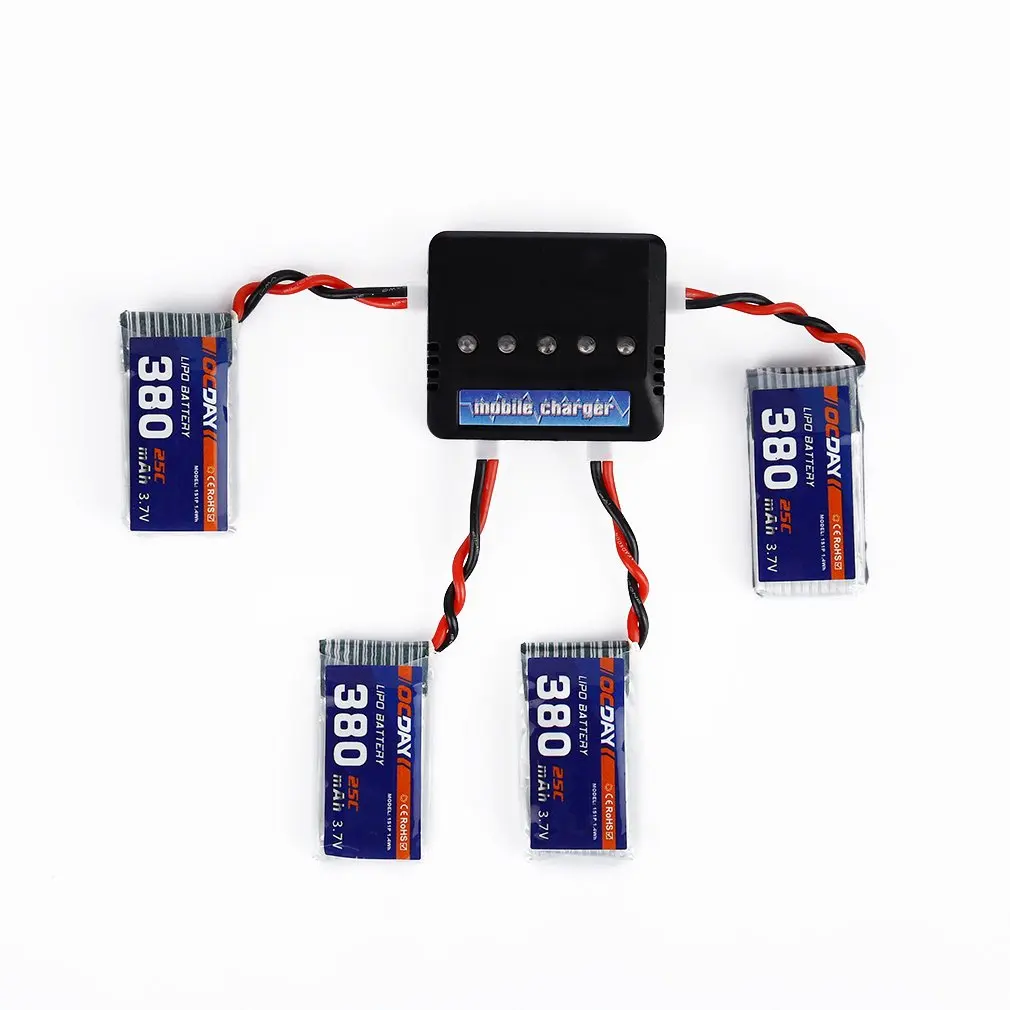 OCDAY 3,7 V 380 мА/ч, 25C 1S1P 1.4WH Батарея& Зарядное устройство для Hubsan H107C H107D