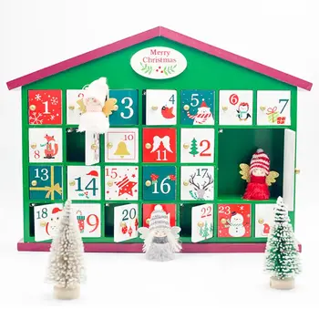 

Wooden Christmas Advent Countdown Calendar Box 24 Drawers Candy Gift Boxes Home Decoration 634E