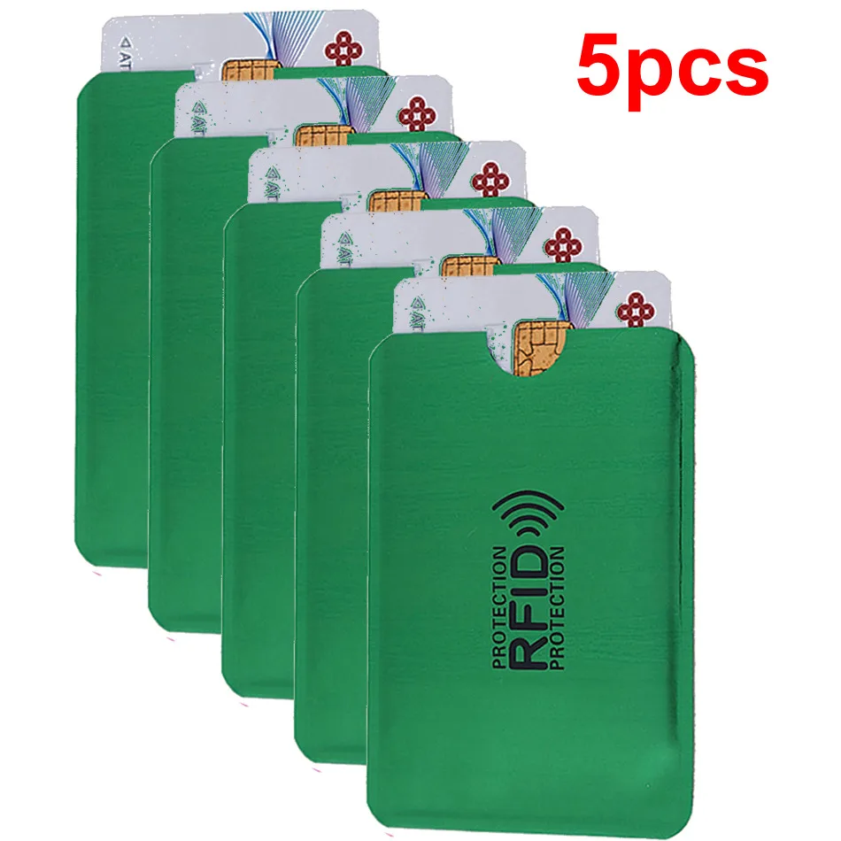 Анти Rfid кошелек Блокировка ридер замок банк держатель для карт Id банковский Чехол для карт металлический держатель для кредитных NFC алюминий 6*9,3 см - Цвет: 5pcs