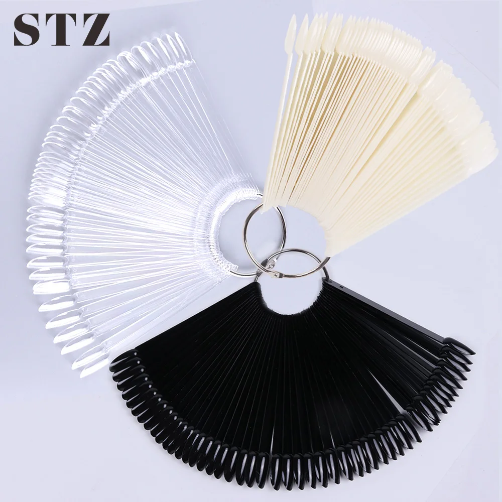 

STZ 50/32/24 Tips/Set False Nails Fan Display Acrylic Fake Nail Art Tips For Gel Polish Practice Tools Manicure Accessories A23