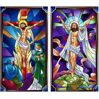 

3D Square/Round Drill,2 Pack 5D DIY Diamond Painting Jesus Good Friday Diamond Embroidery Cross Stitch Rhinestone Easter Decor