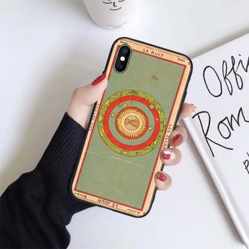 Чехол для чтения карт Таро для Apple iphone 11 Pro XR XS Max X 7 8 6 6S Plus 5 5S SE Черный силиконовый чехол для телефона
