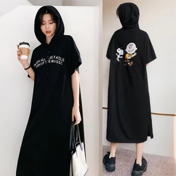 

2020 Summer Women Stripe Dress 2019 Casual mesh mini Dress Sexy hooded Dress casual dress