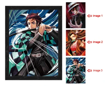 

Demon Slayer 3D Lenticular Poster Tanjirou/Nezuko/Muzan Flip Gradient Wallpaper Anime Painting Christmas Gifts Wall Cover Murals