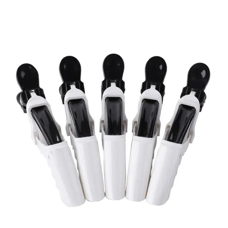 5pcs White 6 шт./компл. черный заколка для волос в виде акулы позиционирования с соской зажим для парикмахерских инструментов - Цвет: 5pcs White