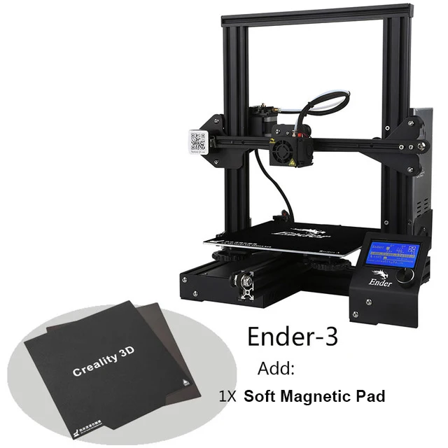 Серебристый CREALITY 3d принтер Ender-3/Ender-3X улучшенное закаленное стекло опционально, V-slot Resume power Failed Printing DIY KIT Hotbed - Цвет: Серебристый