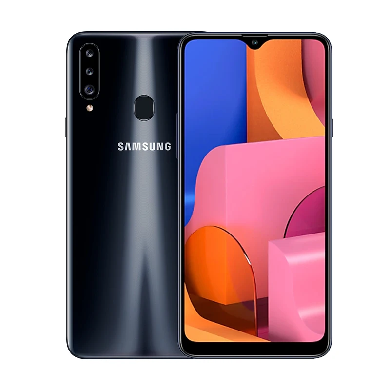 Черный Смартфон samsung Galaxy A20S 6,5 ”Infinity-V 4 Гб 64 Гб 13,0 МП+ 5,0 МП распознавание лица 4G мобильный телефон - Цвет: Черный